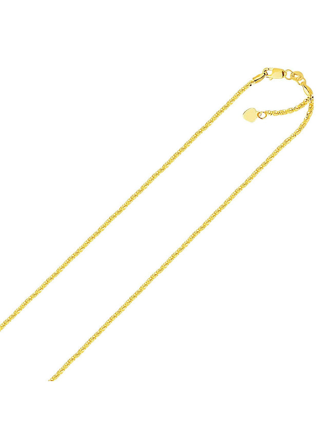 10k Yellow Gold Adjustable Sparkle Chain 1.5mm - Ellie Belle