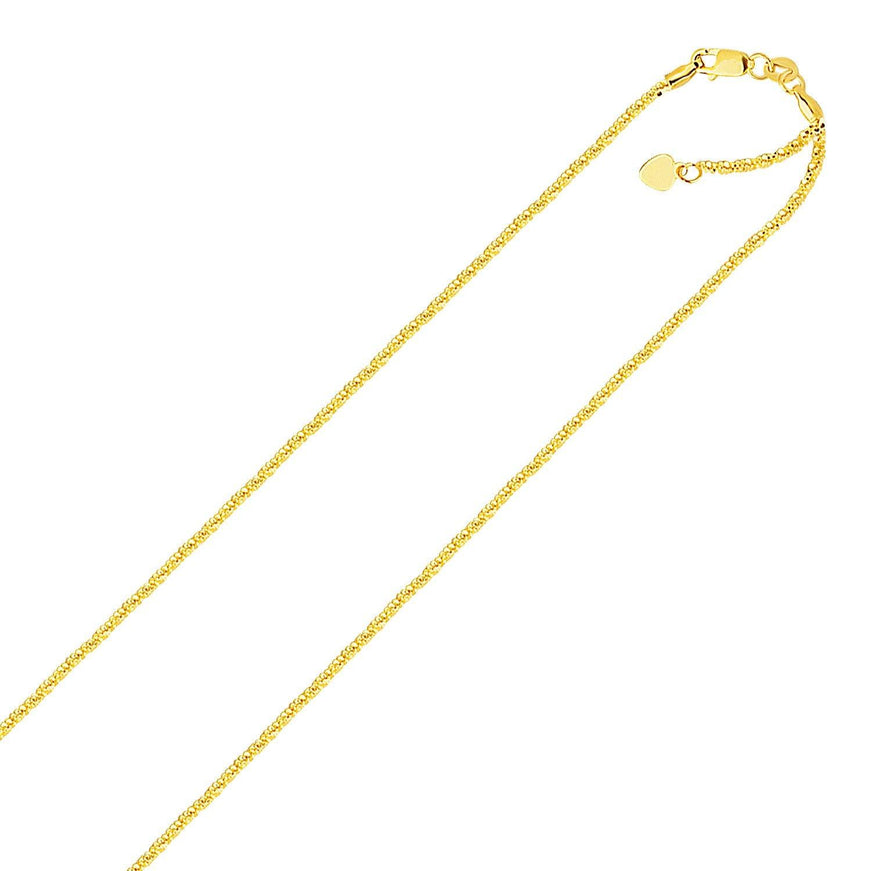 10k Yellow Gold Adjustable Sparkle Chain 1.5mm - Ellie Belle