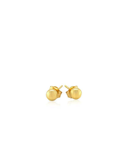 10k Yellow Gold Ball Style Stud Earrings (4.0 mm) - Ellie Belle
