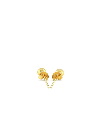 10k Yellow Gold Ball Style Stud Earrings (4.0 mm) - Ellie Belle