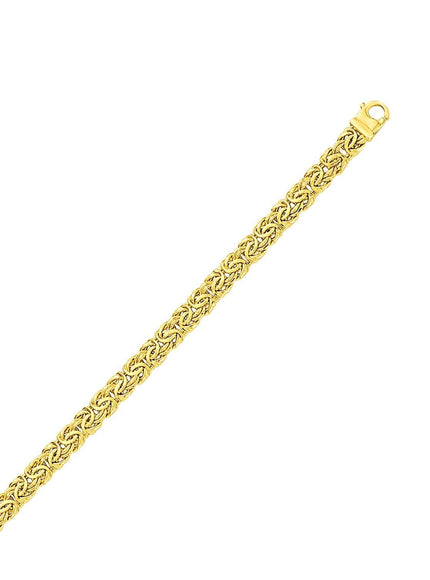 10k Yellow Gold Byzantine Design Chain Bracelet - Ellie Belle