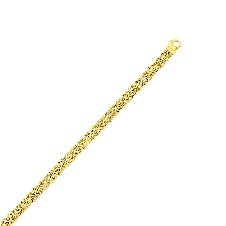 10k Yellow Gold Byzantine Design Chain Bracelet - Ellie Belle