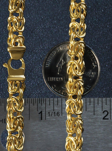 10k Yellow Gold Byzantine Design Chain Bracelet - Ellie Belle