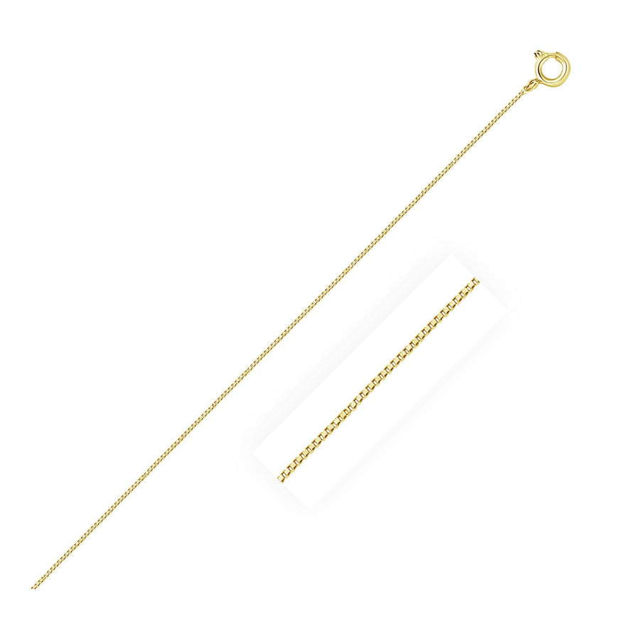 10k Yellow Gold Classic Box Chain 0.45mm - Ellie Belle