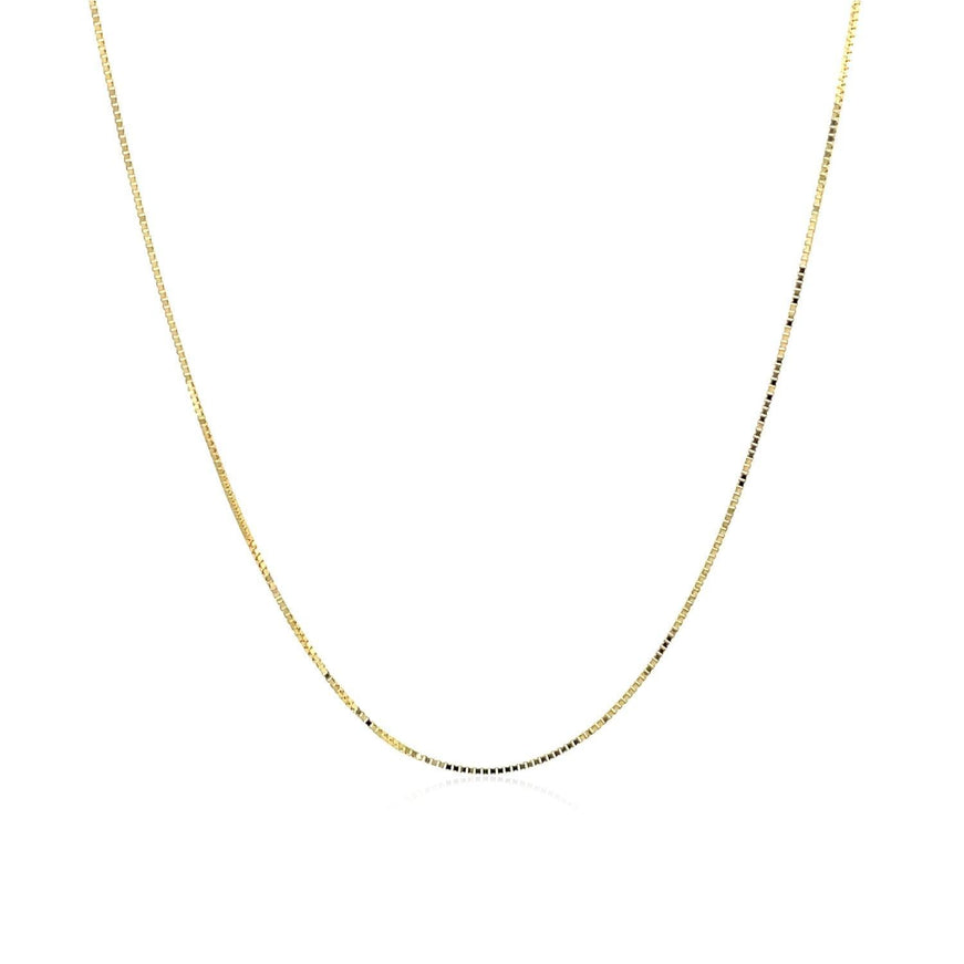 10k Yellow Gold Classic Box Chain 0.45mm - Ellie Belle