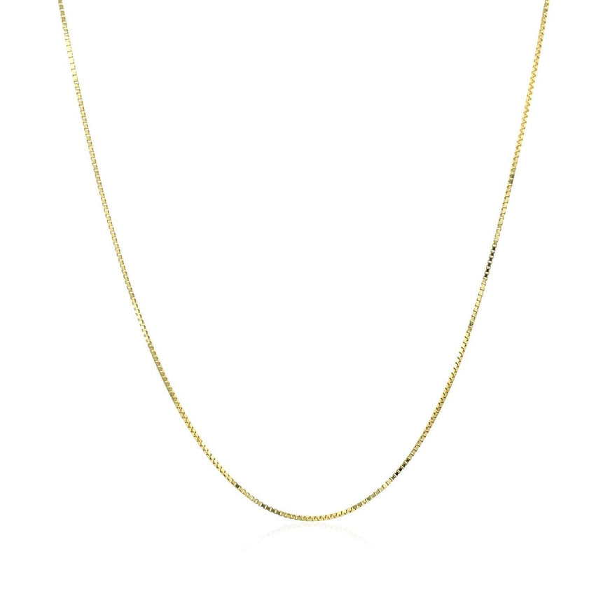 10k Yellow Gold Classic Box Chain 0.6mm - Ellie Belle