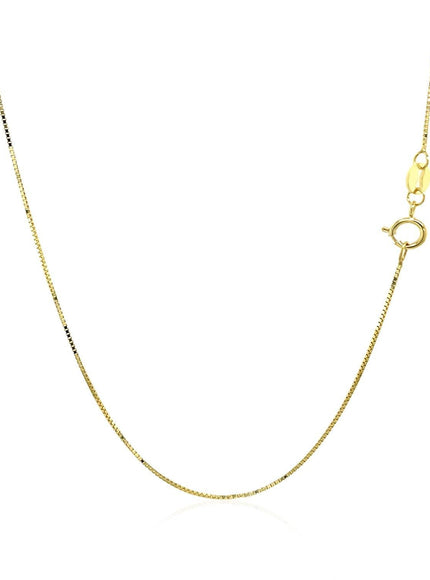 10k Yellow Gold Classic Box Chain 0.6mm - Ellie Belle