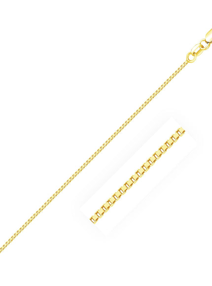 10k Yellow Gold Classic Box Chain 0.8mm - Ellie Belle