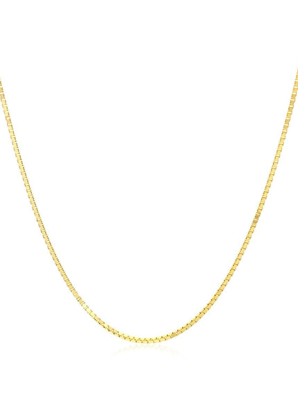 10k Yellow Gold Classic Box Chain 0.8mm - Ellie Belle