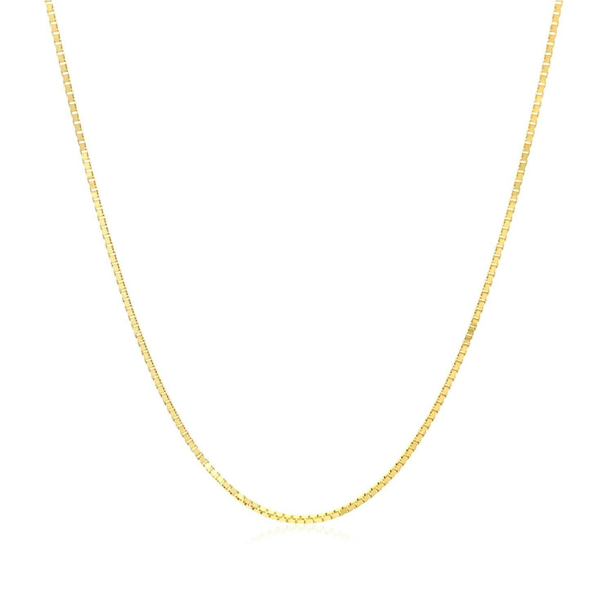 10k Yellow Gold Classic Box Chain 0.8mm - Ellie Belle