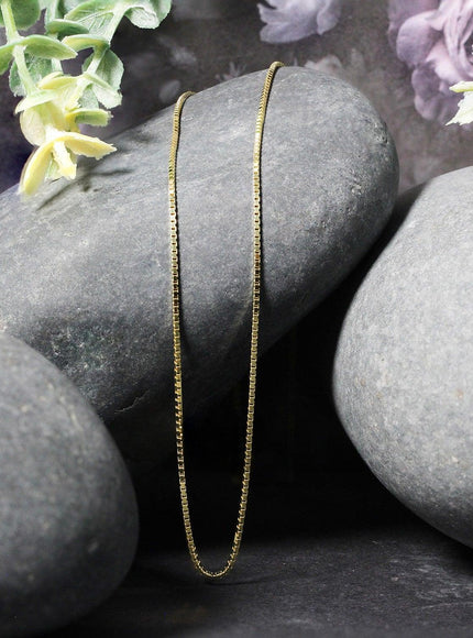 10k Yellow Gold Classic Box Chain 1.0mm - Ellie Belle