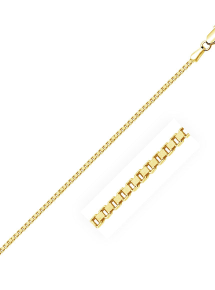 10k Yellow Gold Classic Box Chain 1.4mm - Ellie Belle