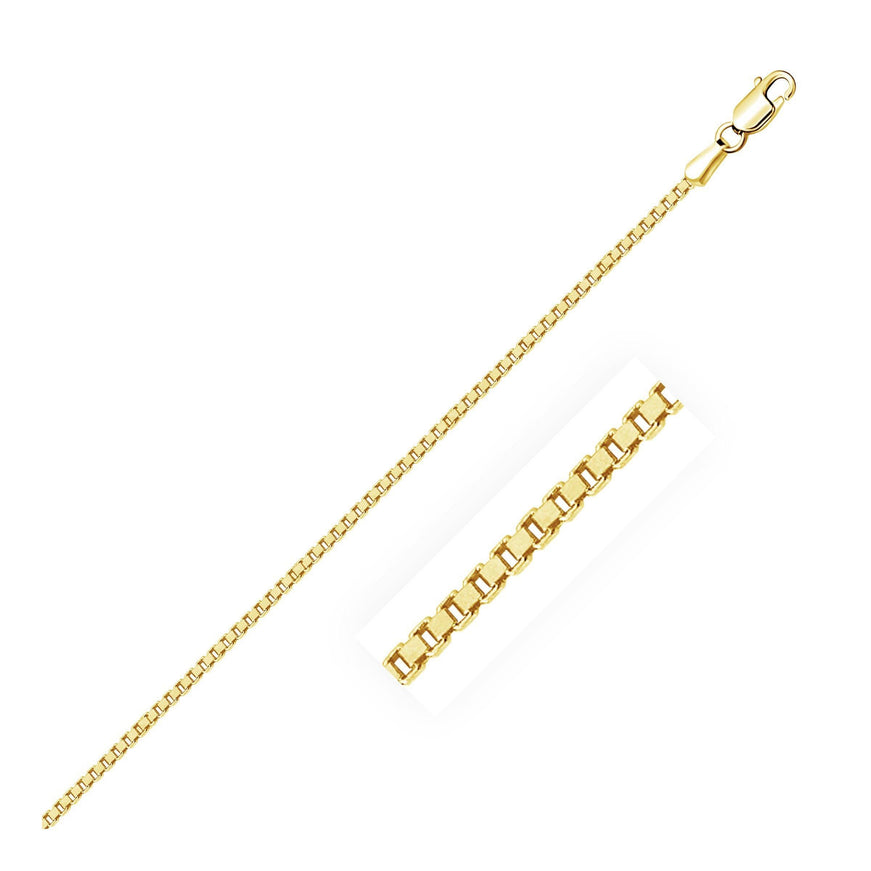 10k Yellow Gold Classic Box Chain 1.4mm - Ellie Belle