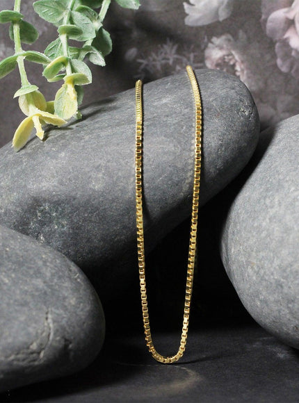 10k Yellow Gold Classic Box Chain 1.4mm - Ellie Belle