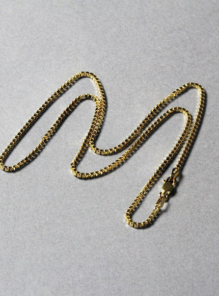 10k Yellow Gold Classic Box Chain 1.4mm - Ellie Belle