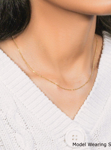 10k Yellow Gold Diamond Cut Cable Link Chain 1.1mm - Ellie Belle