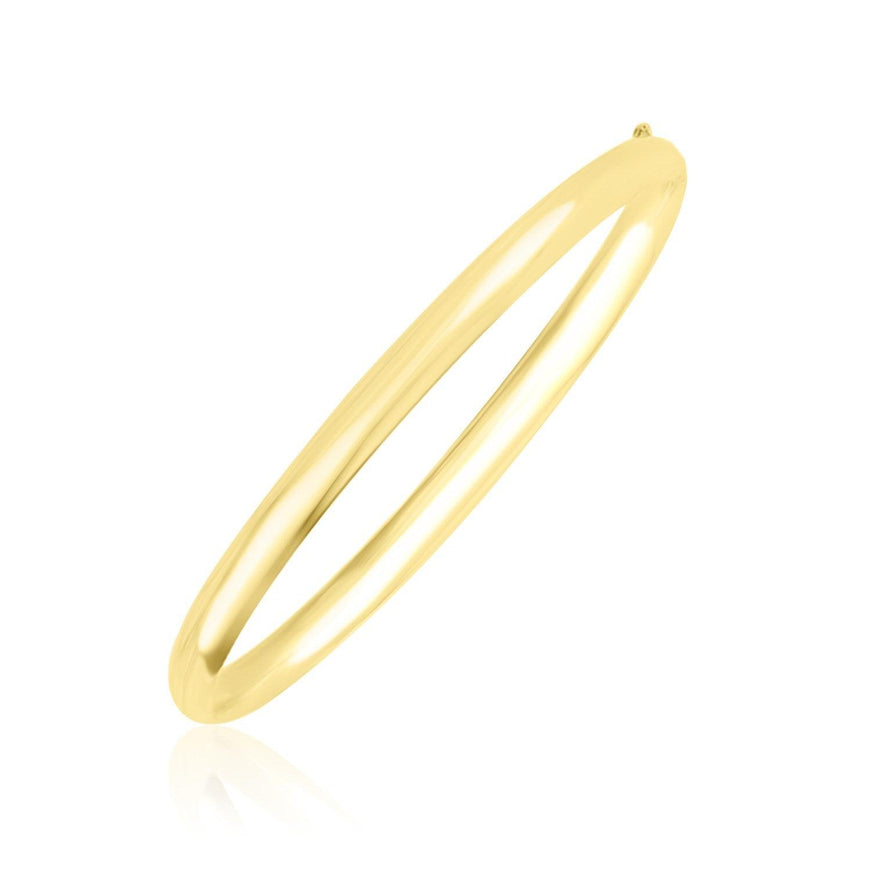 10k Yellow Gold Dome Style Shiny Bangle - Ellie Belle