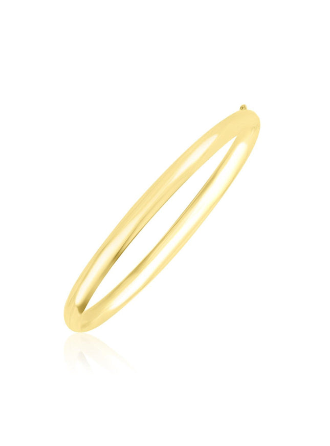 10k Yellow Gold Dome Style Shiny Bangle - Ellie Belle