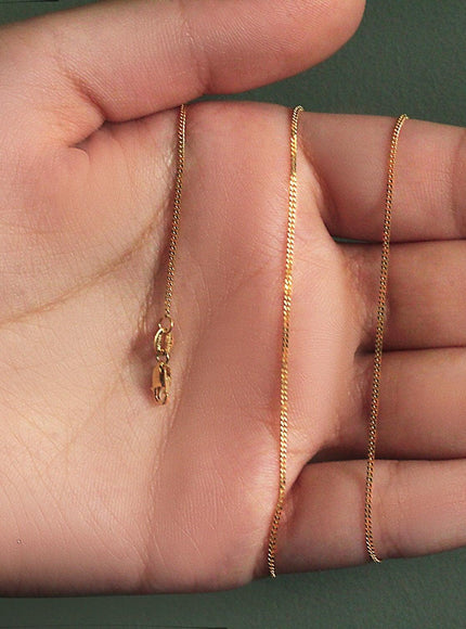 10k Yellow Gold Gourmette Chain 1.0mm - Ellie Belle