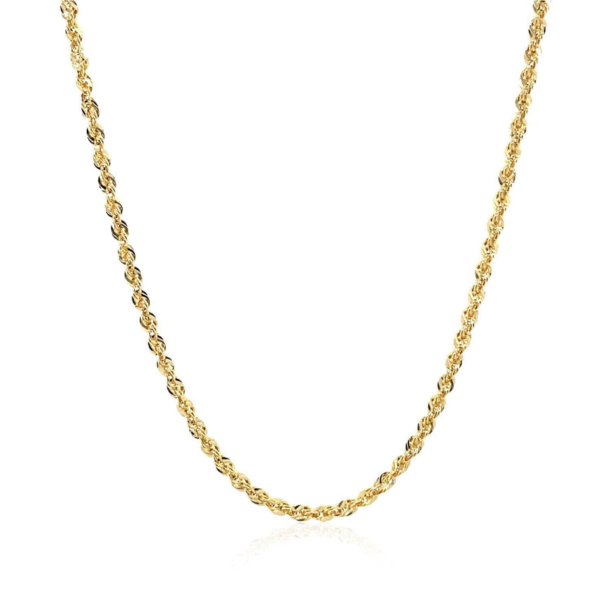 10K Yellow Gold Hollow Diamond Cut Rope Chain (2.00 mm) - Ellie Belle