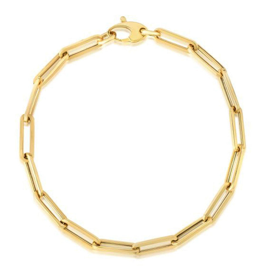 10K Yellow Gold Lite Paperclip Bracelet (4.2mm) - Ellie Belle