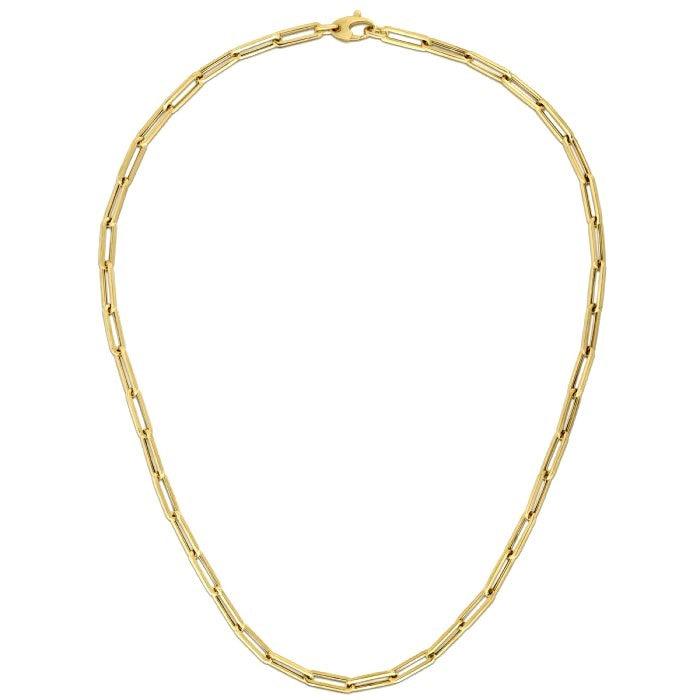 10K Yellow Gold Lite Paperclip Chain (4.2mm) - Ellie Belle