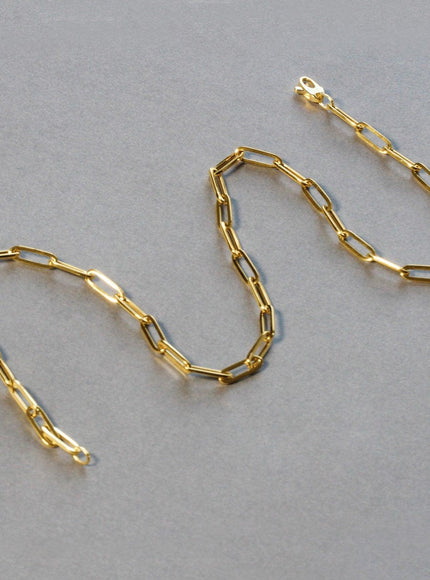 10K Yellow Gold Lite Paperclip Chain (4.2mm) - Ellie Belle