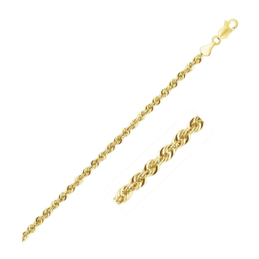 10K Yellow Gold Lite Rope Chain (2.50 mm) - Ellie Belle