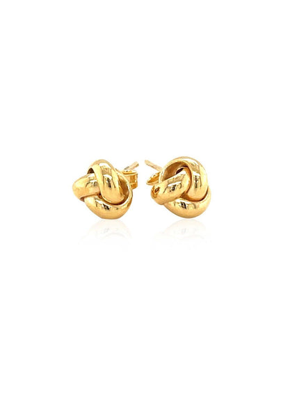 10k Yellow Gold Love Knot Stud Earrings - Ellie Belle