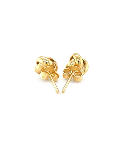 10k Yellow Gold Love Knot Stud Earrings - Ellie Belle