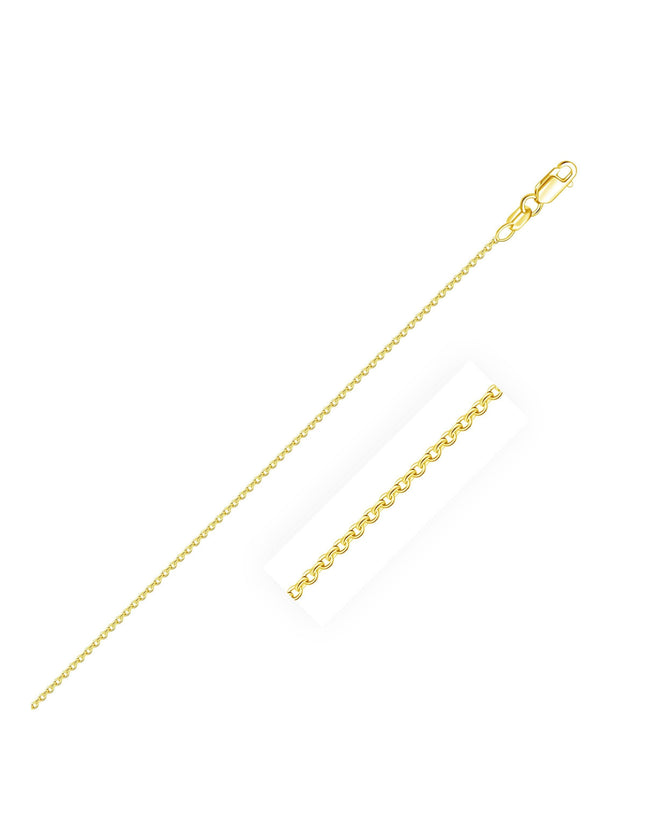 10k Yellow Gold Oval Cable Link Chain 0.97mm - Ellie Belle