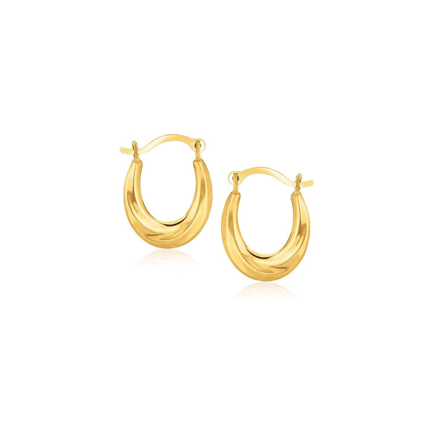 10k Yellow Gold Oval Hoop Earrings - Ellie Belle