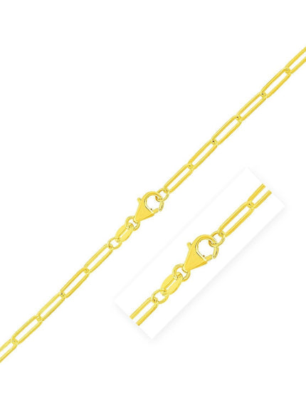 10K Yellow Gold Paperclip Bracelet (2.5mm) - Ellie Belle