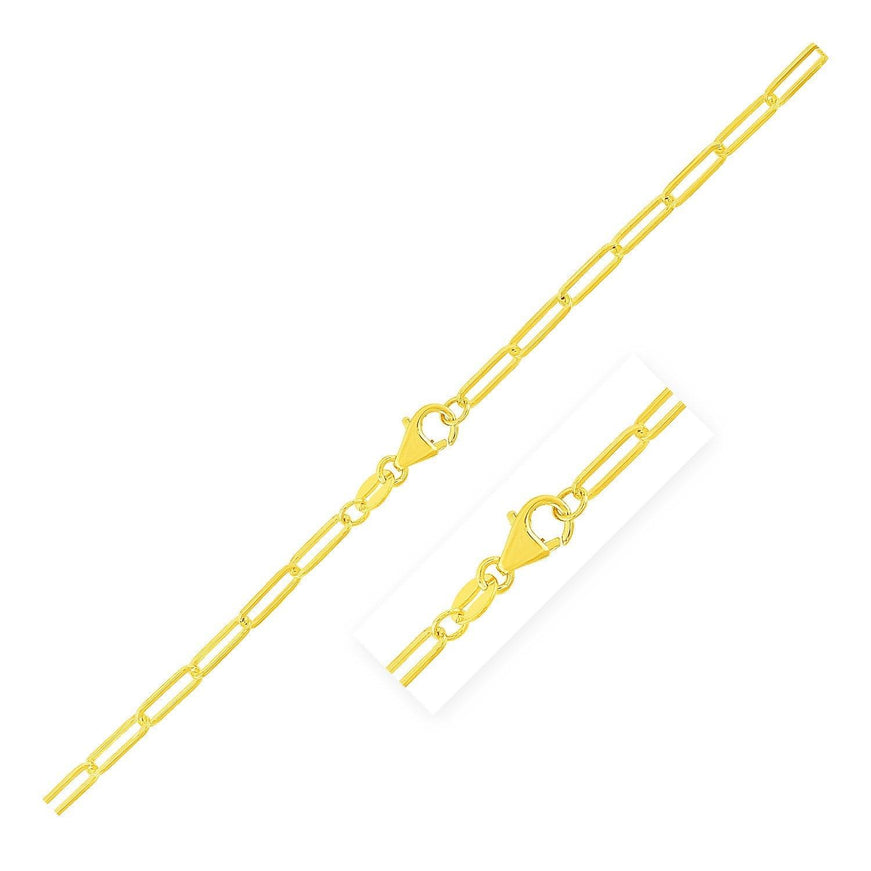 10K Yellow Gold Paperclip Bracelet (2.5mm) - Ellie Belle