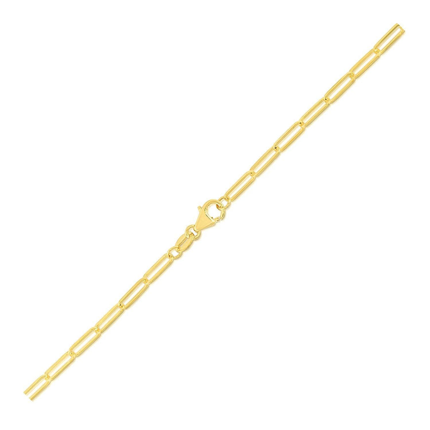 10K Yellow Gold Paperclip Bracelet (2.5mm) - Ellie Belle