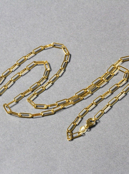 10K Yellow Gold Paperclip Chain (2.5mm) - Ellie Belle