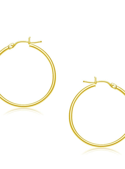 10k Yellow Gold Polished Hoop Earrings (30 mm) - Ellie Belle