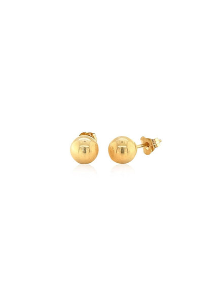 10k Yellow Gold Round Stud Earrings (6.0 mm) - Ellie Belle