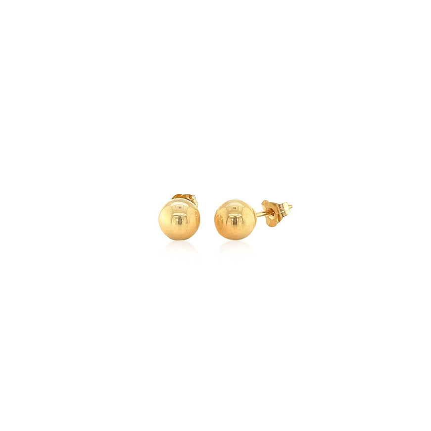 10k Yellow Gold Round Stud Earrings (6.0 mm) - Ellie Belle