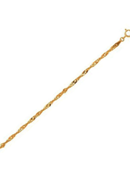 10k Yellow Gold Singapore Bracelet 2.2mm - Ellie Belle