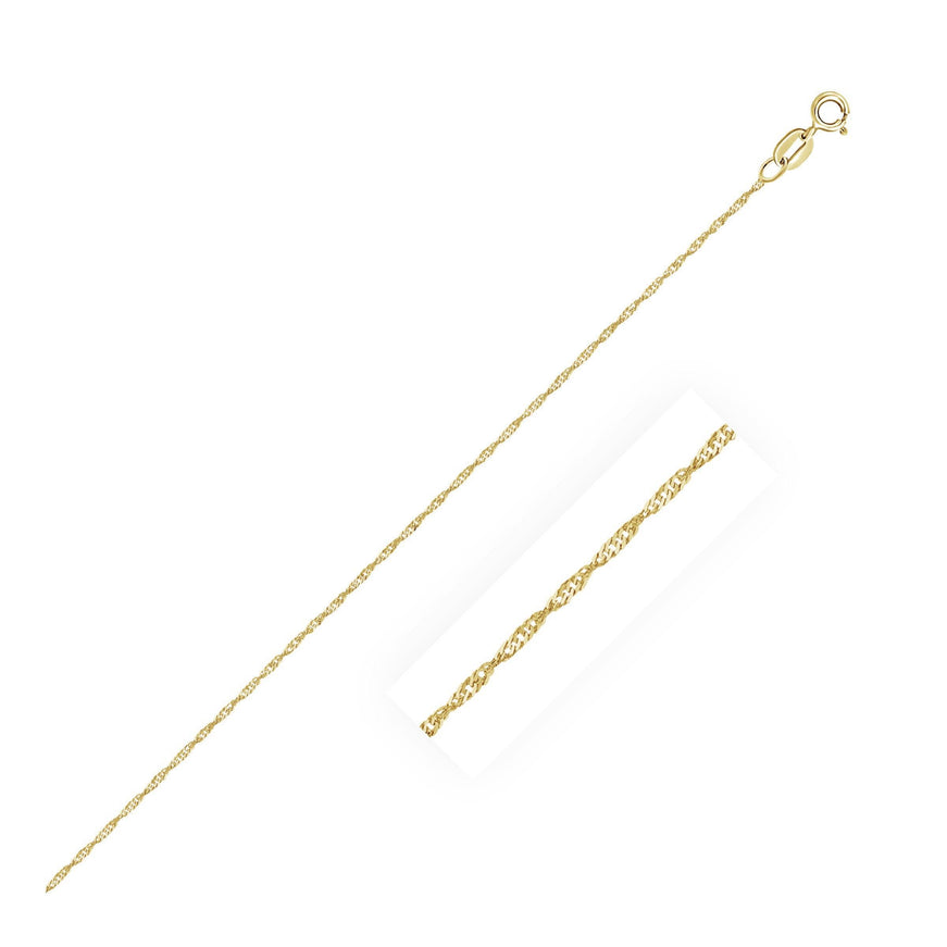 10k Yellow Gold Singapore Chain 0.8mm - Ellie Belle