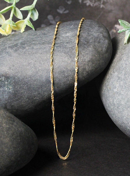 10k Yellow Gold Singapore Chain 1.5mm - Ellie Belle