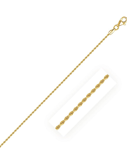 10k Yellow Gold Solid Diamond Cut Rope Chain 1.5mm - Ellie Belle