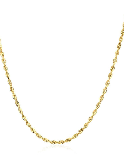 10k Yellow Gold Solid Diamond Cut Rope Chain 1.5mm - Ellie Belle