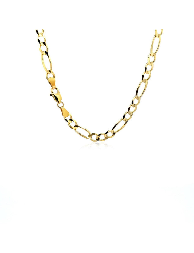 10K Yellow Gold Solid Figaro Chain (4.50 mm) - Ellie Belle