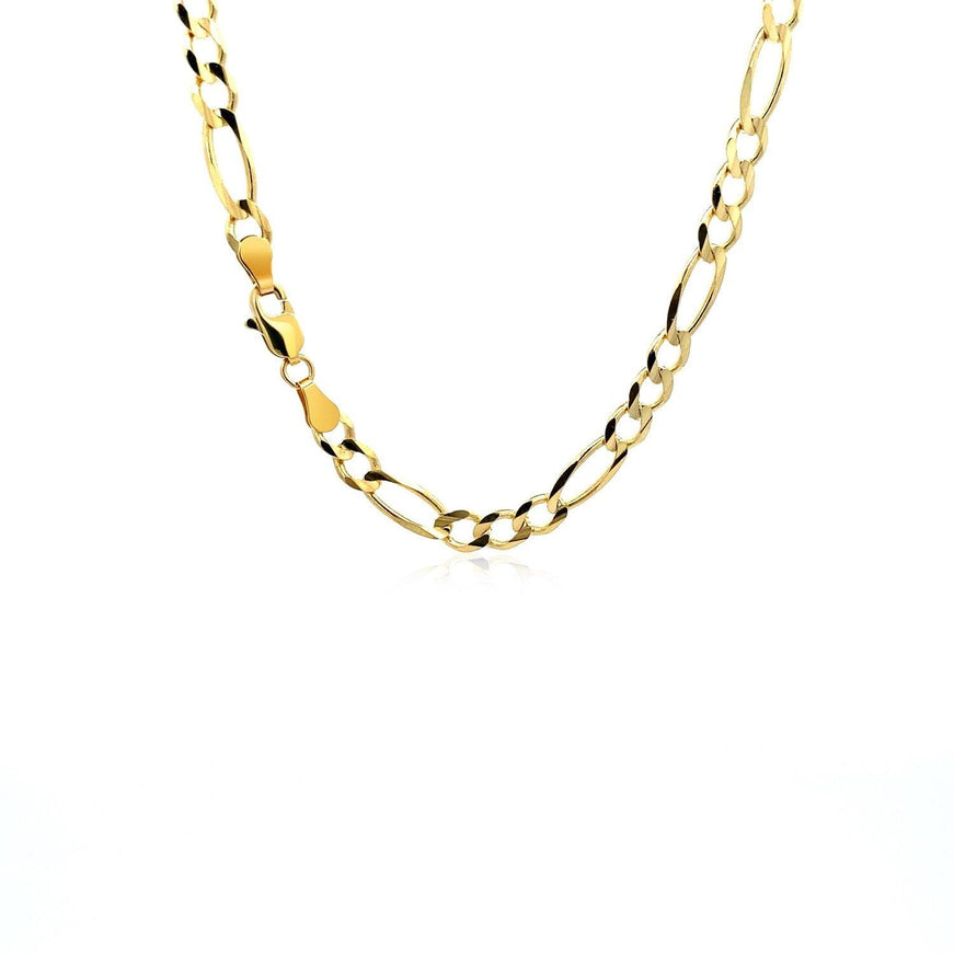 10K Yellow Gold Solid Figaro Chain (4.50 mm) - Ellie Belle