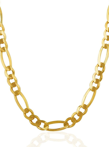 10K Yellow Gold Solid Figaro Chain (6.60 mm) - Ellie Belle