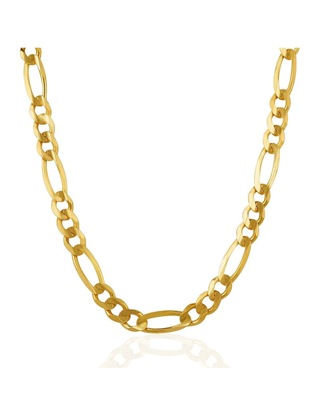 10K Yellow Gold Solid Figaro Chain (6.60 mm) - Ellie Belle