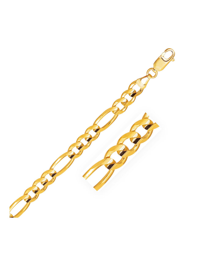 10K Yellow Gold Solid Figaro Chain (6.60 mm) - Ellie Belle