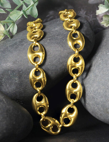 11.0mm 14k Yellow Gold Puffed Mariner Link Chain - Ellie Belle